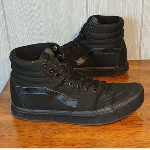 Vans all black canvas high tops EUC sz 8